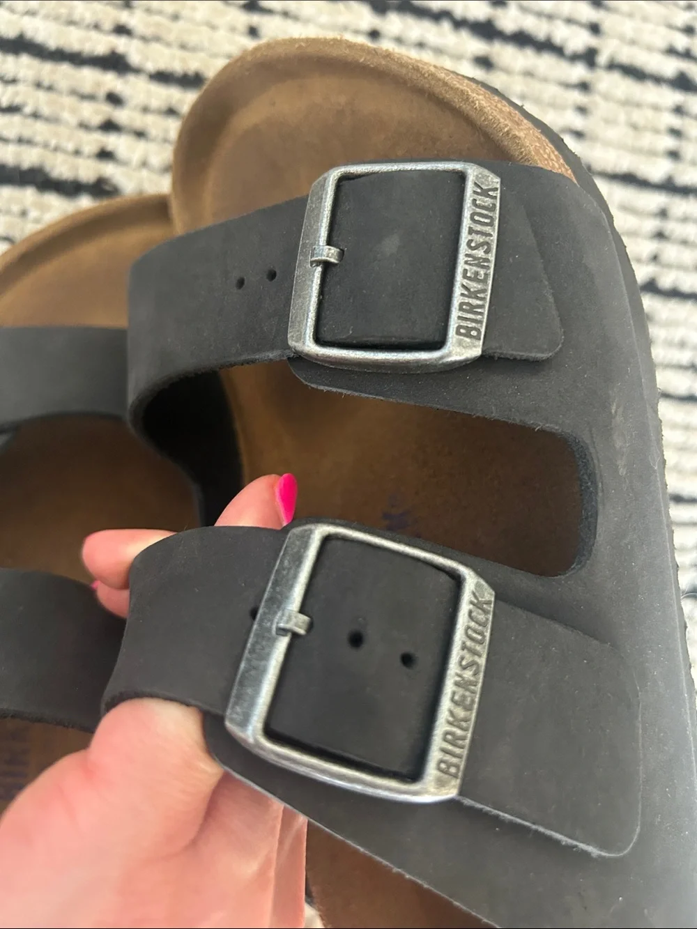 Birkenstock Men's Black Double-Strap Slide Sandals
